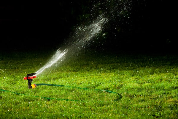 sprinkler-in-evening