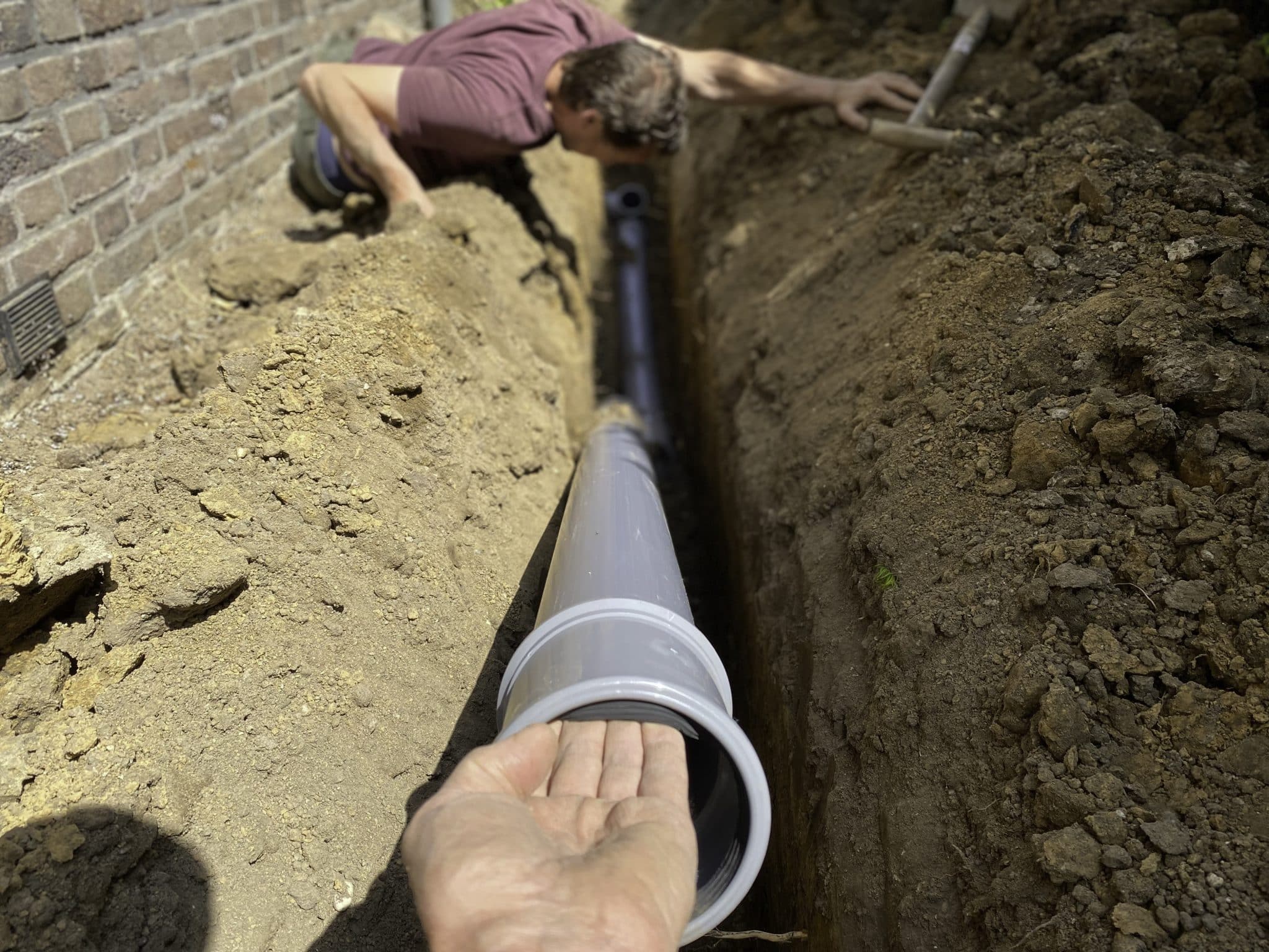 Restoring the sewer line.