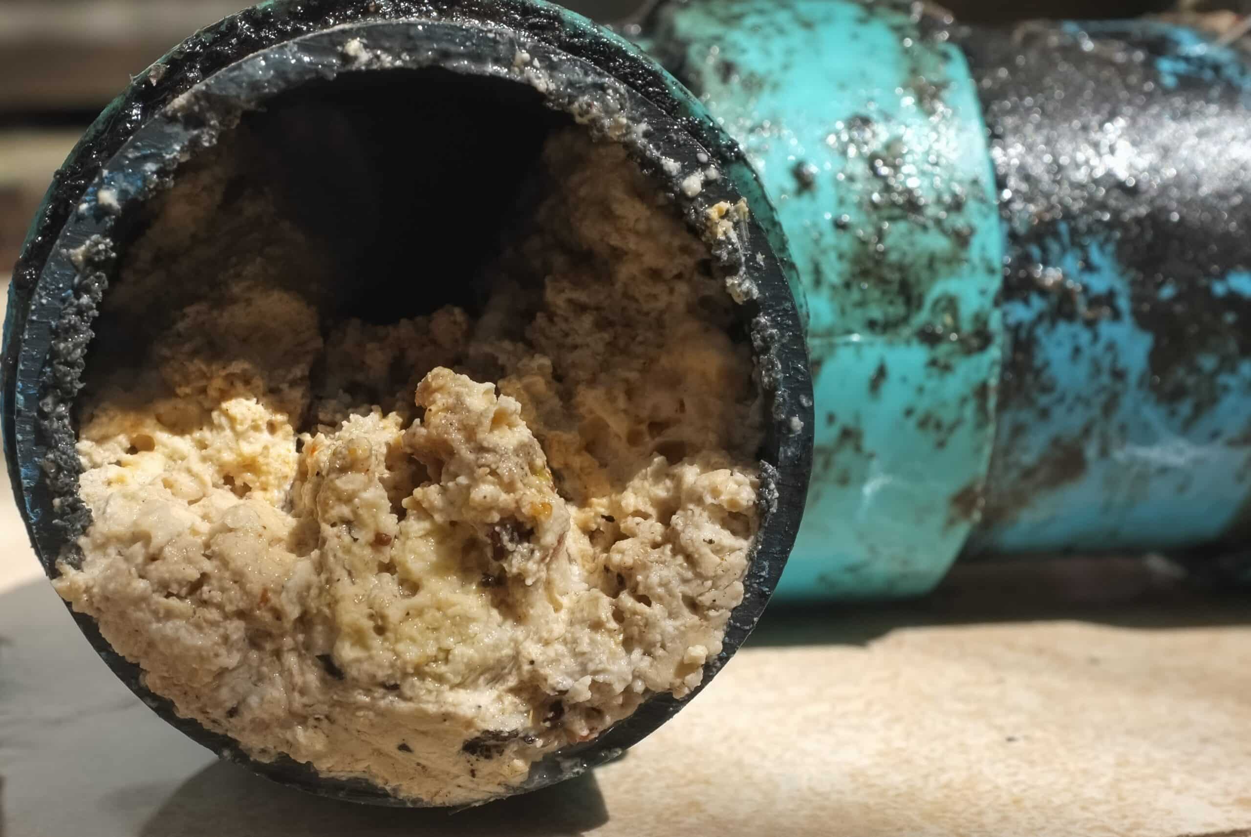 Buildup of grease, Sewer Camera Inspection.