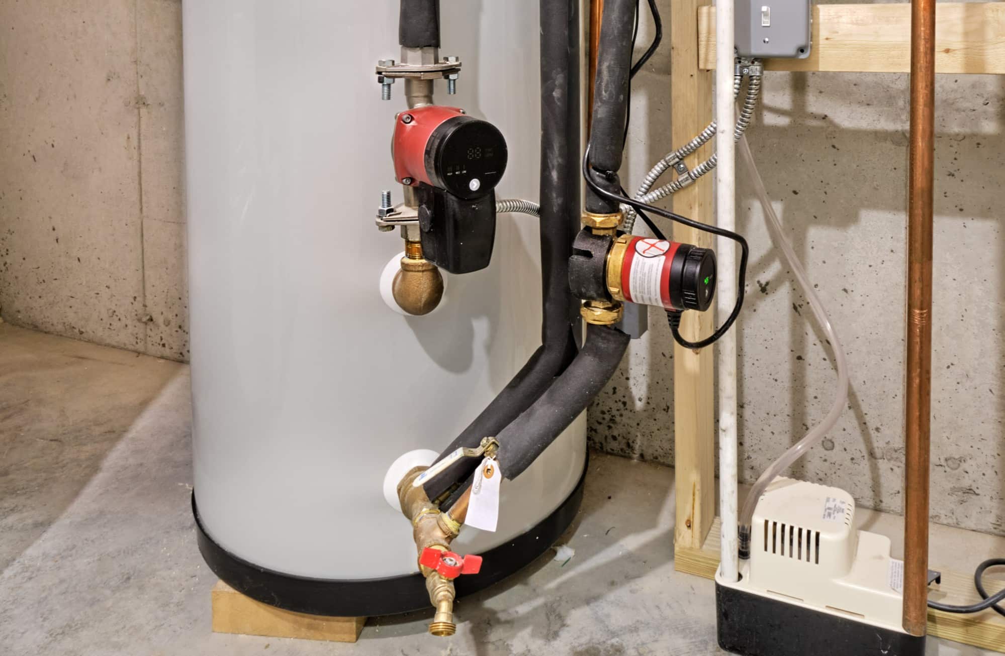 Recirculation pump for a home's hot water supply connected to a storage tank and tankless water heater, Recirculation Pump Install.