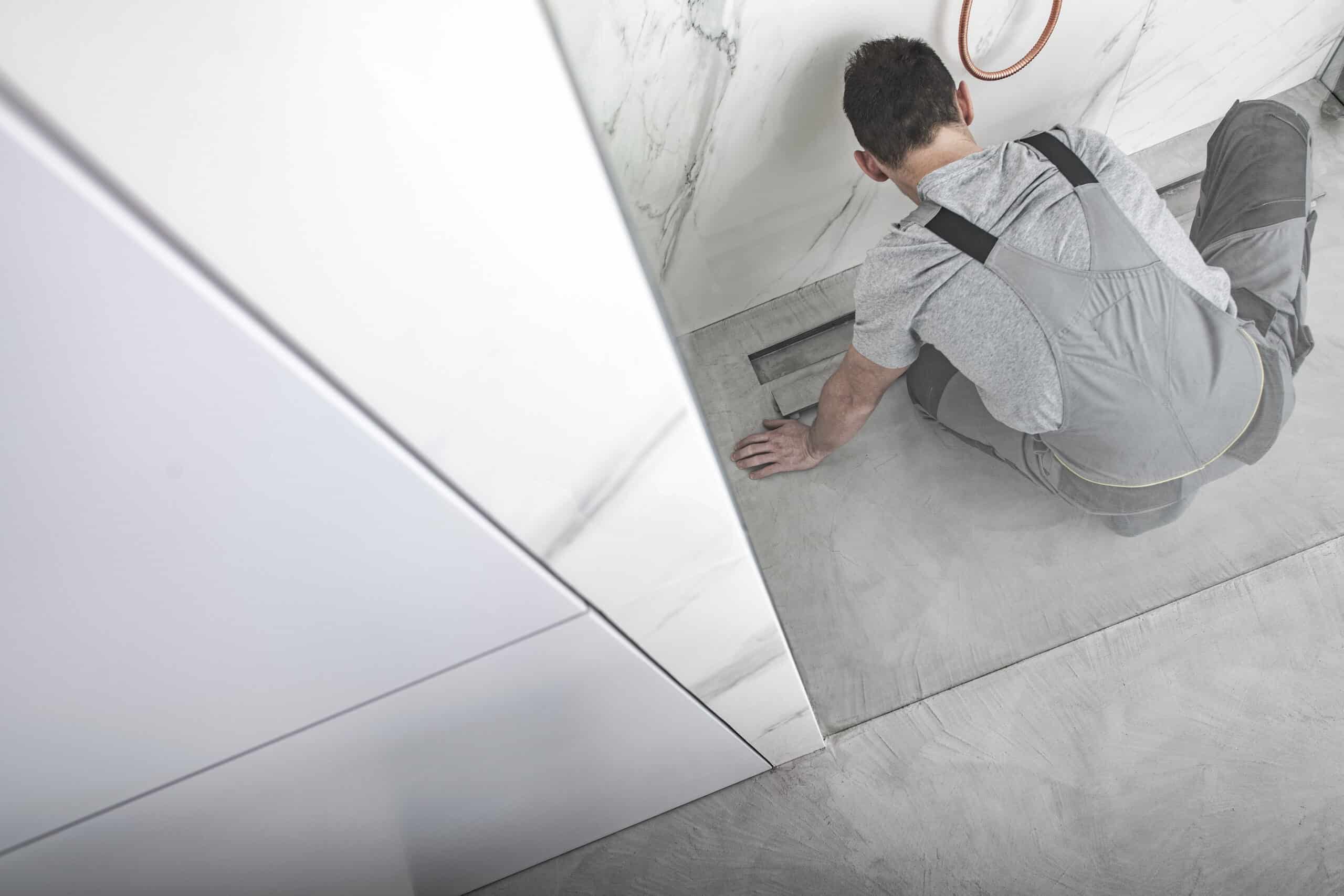 Shower drain, Shower niche waterproofing.