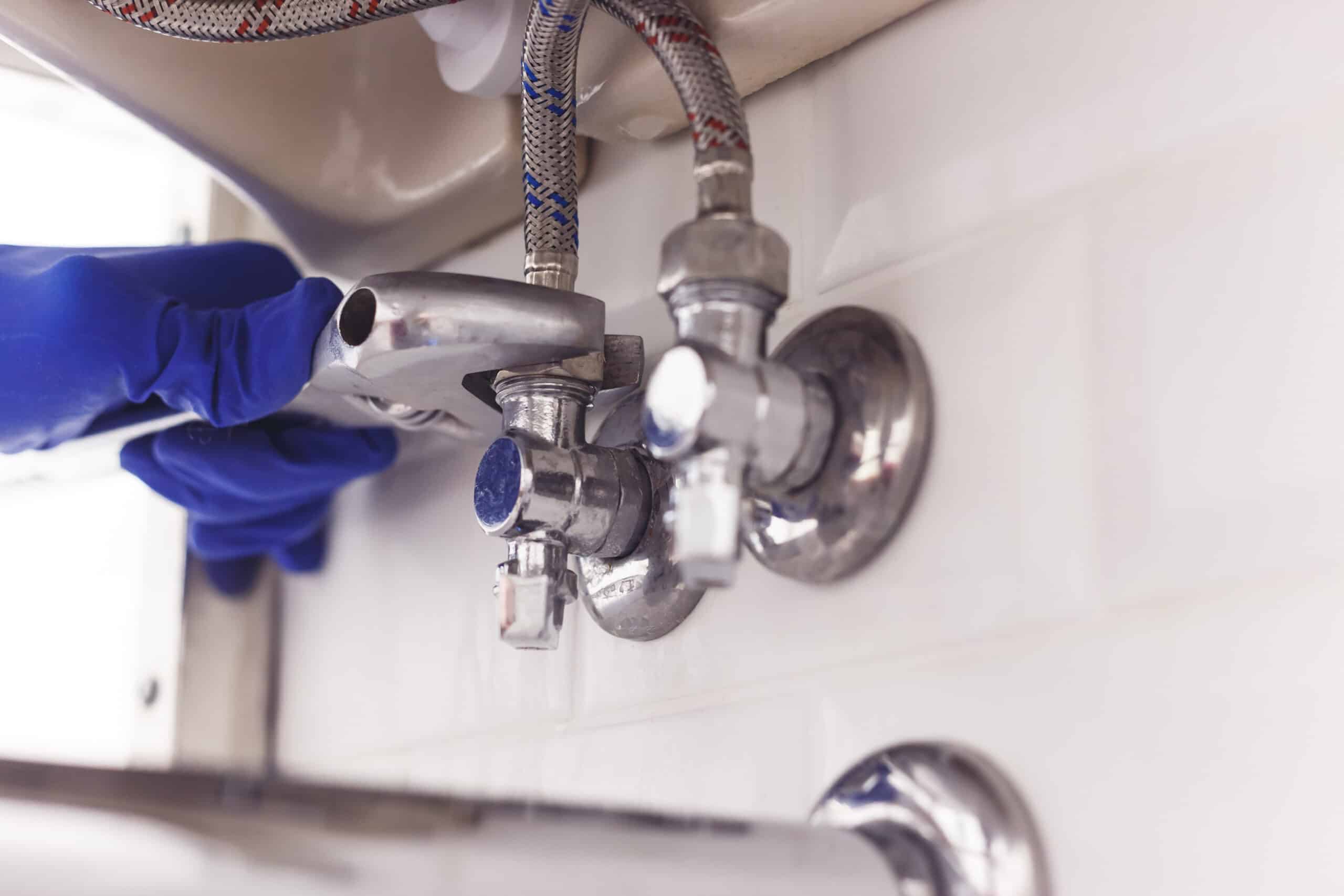 Installing fixture shutoff valves.