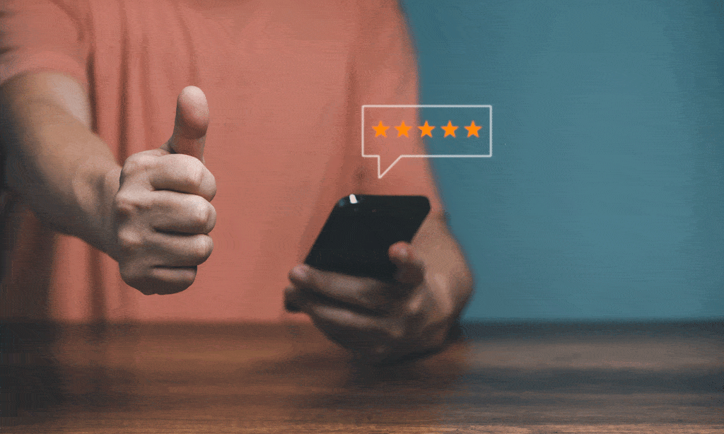 customer giving thumbs up and five star review tankless water heater installation carrollton tx dallas tx